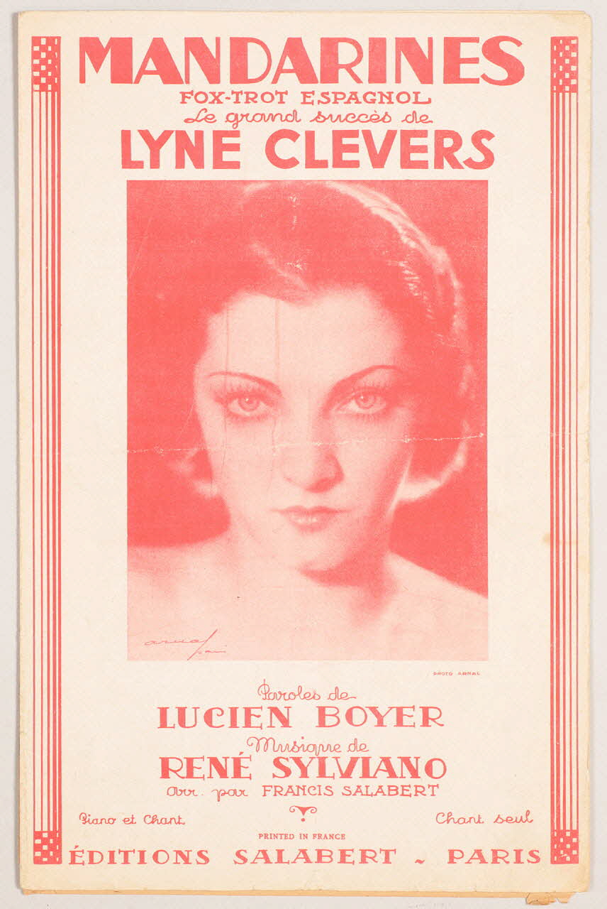 René Sylviano ; Lucien Boyer ; Lyne Clevers ; Francis F. Salabert chanson petit format 1936 1965.152.51 Photo