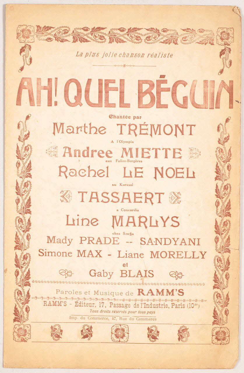 chanson petit format 1965.156.24 Photo