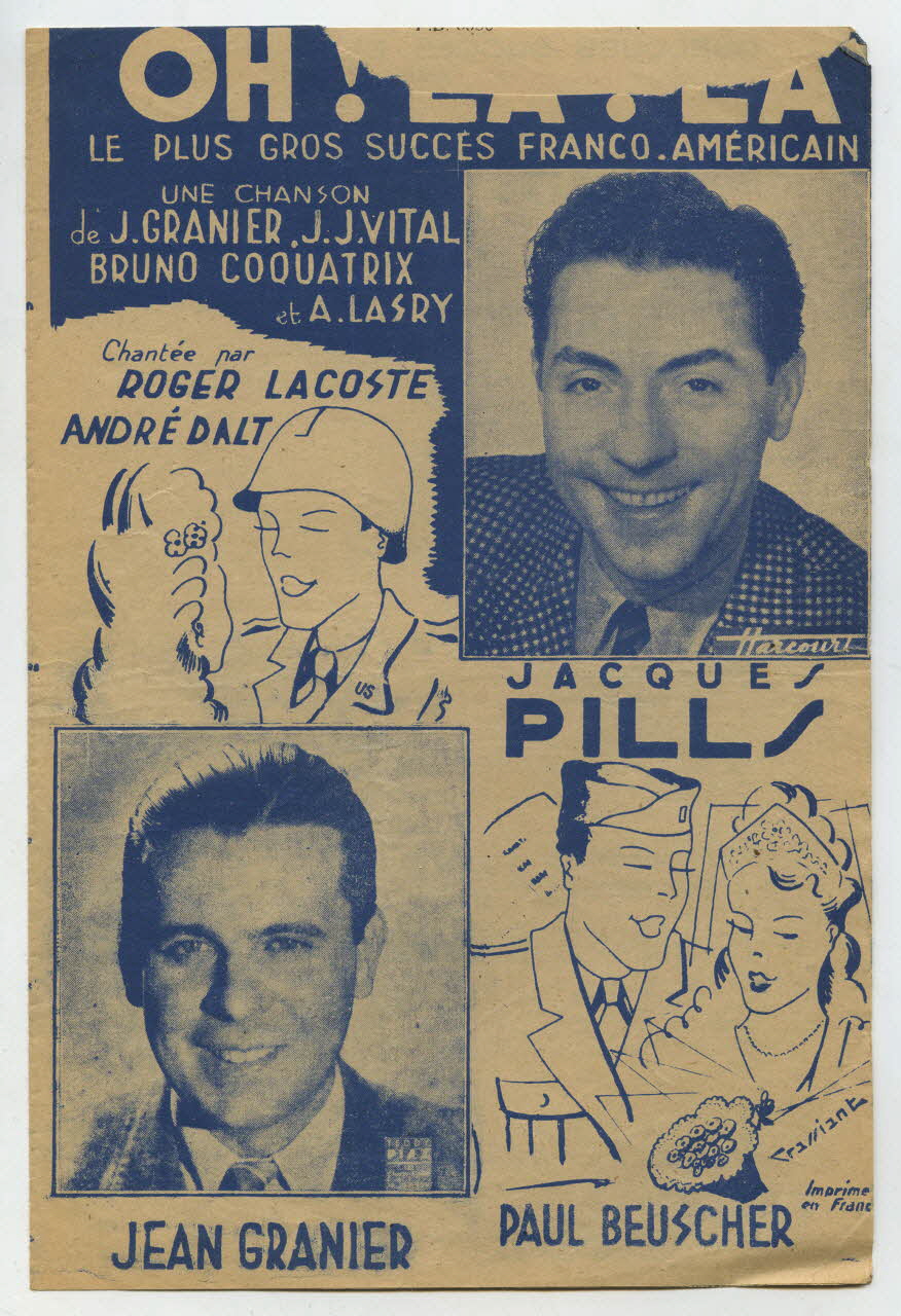 Jean-Jacques Vital ; Jean Granier ; Bruno A. Coquatrix ; Albert Lasry ; Jacques Pills ; Paul Beuscher ; Michel Dillard chanson petit format Île-de-France, France 1945 1965.159.10 Photo