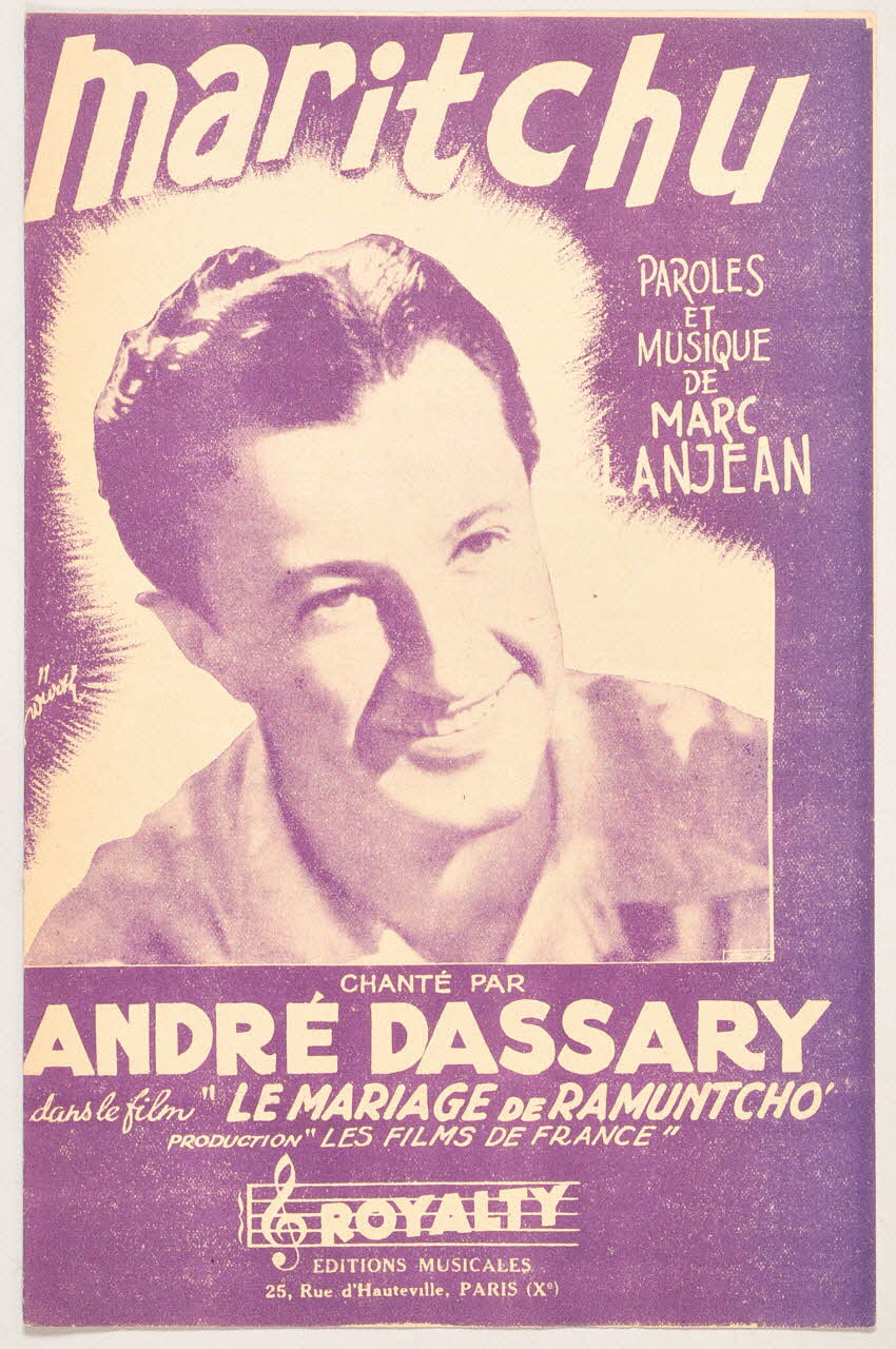 Marc Lanjean ; André Dassary ; Royalty; chanson petit format Paris 10ème 1947 1965.159.26 Photo