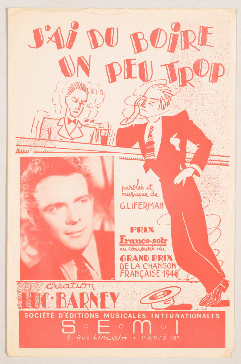 Georges Liferman ; Luc Barney ; S.E.M.I; chanson petit format Paris 8ème 1946 1965.159.30 Photo