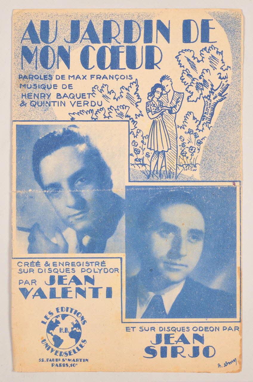 Henri Baquet ; Max François ; Quintin Verdu ; Jean Valenti ; Jean Sirjo ; Les Editions Universelles; chanson petit format Paris 10ème 1945 1965.159.31 Photo