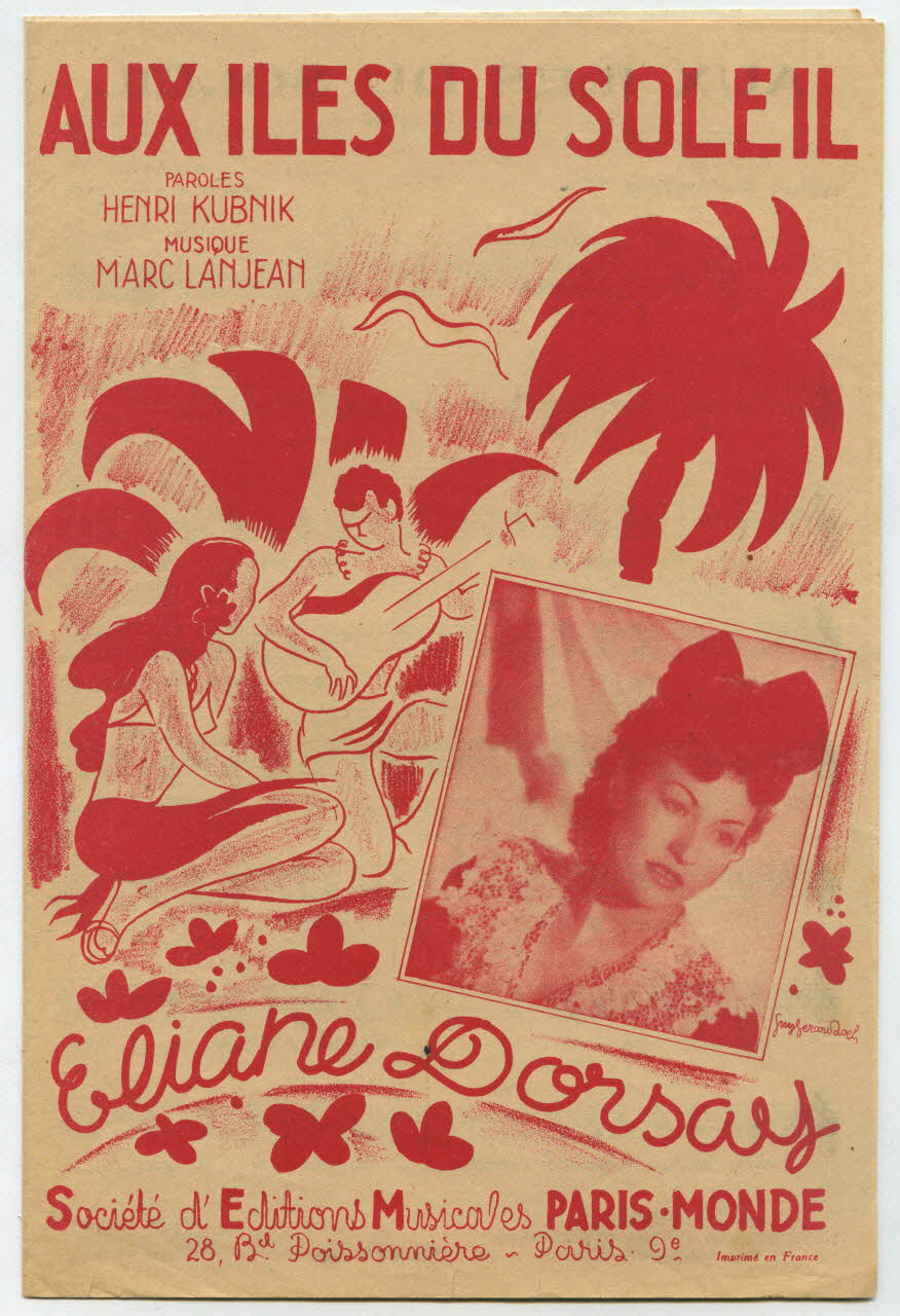 Marc Lanjean ; Henri Kubnick ; Eliane Dorsay ; Paris-Monde; chanson petit format Paris 9ème 1946 1965.159.32 Photo