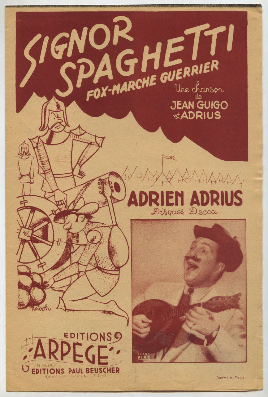 Adrien Adrius ; Jean Guigo ; Arpège; chanson petit format 1947 1965.159.36 Photo