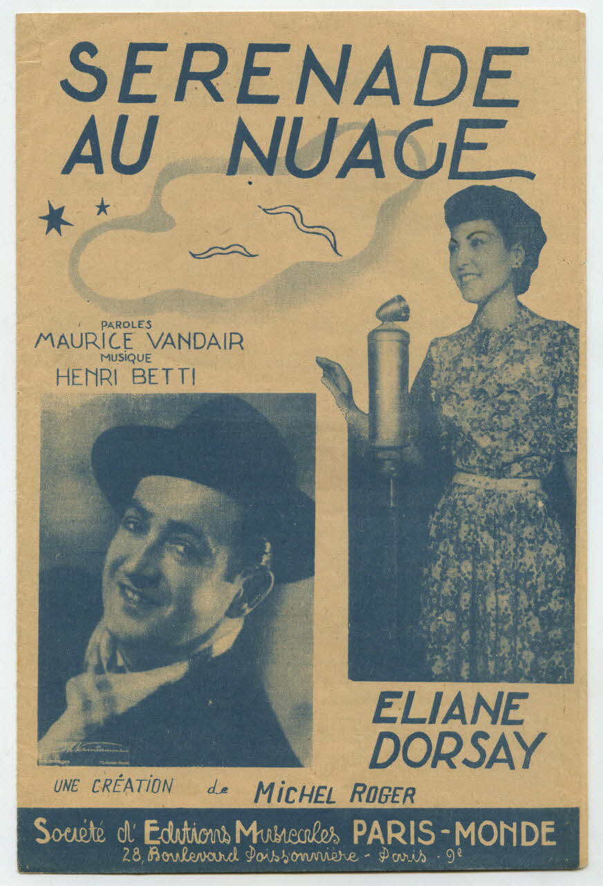 Henri Betti ; Maurice Vandair ; Eliane Dorsay ; Michel Roger ; Paris-Monde; ; La Lyre; chanson petit format Île-de-France, France 1945 1965.159.40 Photo