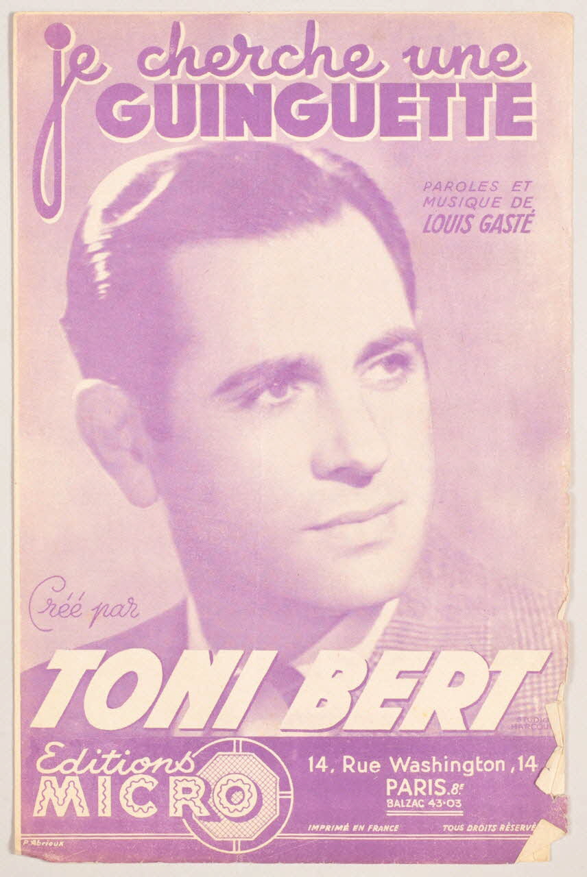 Louis Gasté ; Toni Bert ; Editions Micro; chanson petit format Paris 8ème 1945 1965.159.55 Photo