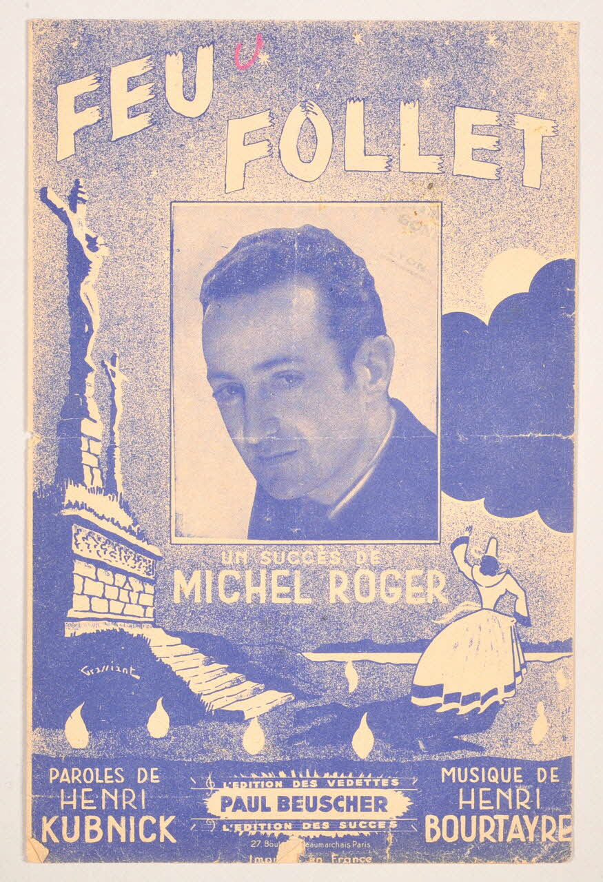 Henri Bourtayre ; Henri Kubnick ; Michel Roger ; Paul Beuscher chanson petit format Paris 4ème 1945 1965.159.56 Photo