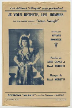 Raoul Moretti ; Abel Gance ; Viviane Romance ; Magali; chanson petit format Provence-Alpes-Côte d'Azur, France 1941 1965.159.60 Photo