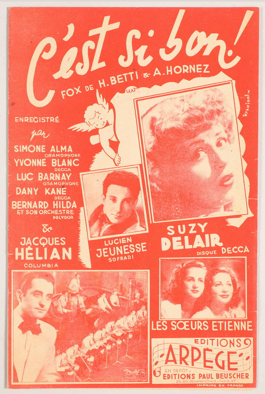Henri Betti ; André Hornez ; Editions Musicales chanson petit format Paris 4ème 1947 1965.159.74 Photo