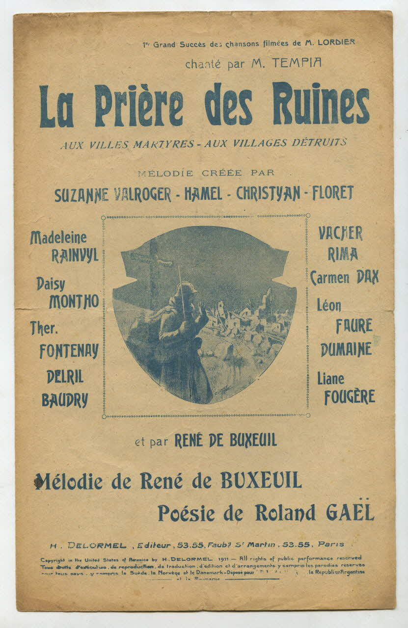 René De Buxeuil ; Roland GaëL ; Suzanne Valroger ; Delormel Et Cie ; Modern Style chanson petit format Île-de-France, France 1917 1965.160.52 Photo