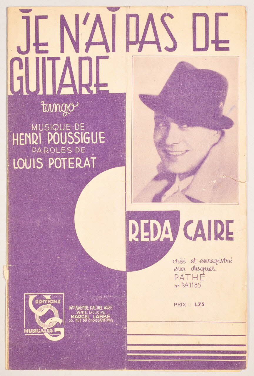 Louis Poterat ; Henri Poussigue ; Reda Caire ; Editions Musicales chanson petit format Île-de-France, France 1937 1965.160.56 Photo