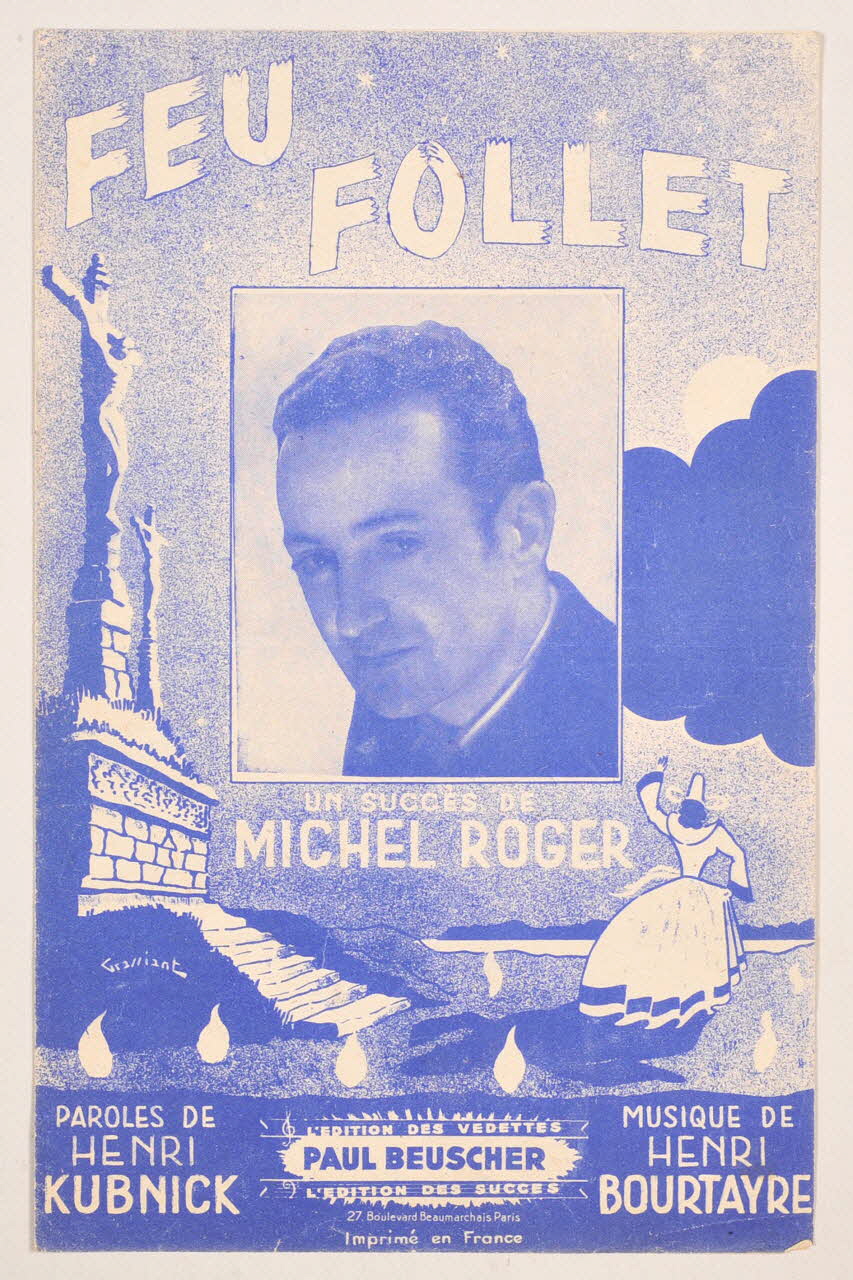 Henri Bourtayre ; Henri Kubnick ; Michel Roger ; Paul Beuscher chanson petit format 1945 1965.161.1 Photo