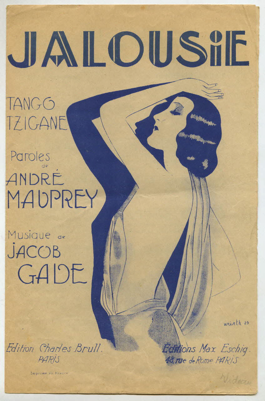 Jacob Gade ; André Mauprey ; Charles Brull chanson petit format 1926 1965.161.4 Photo