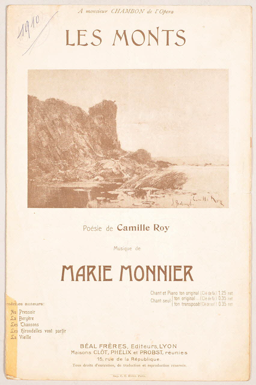 chanson petit format 1965.163.1 Photo