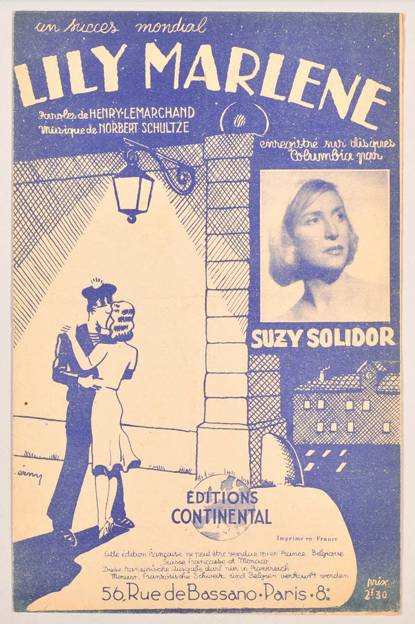 Norbert Schultze ; Henry-Lemarchand ; Suzy Solidor ; Continental; chanson petit format Île-de-France, France 1940 1965.172.91 Photo