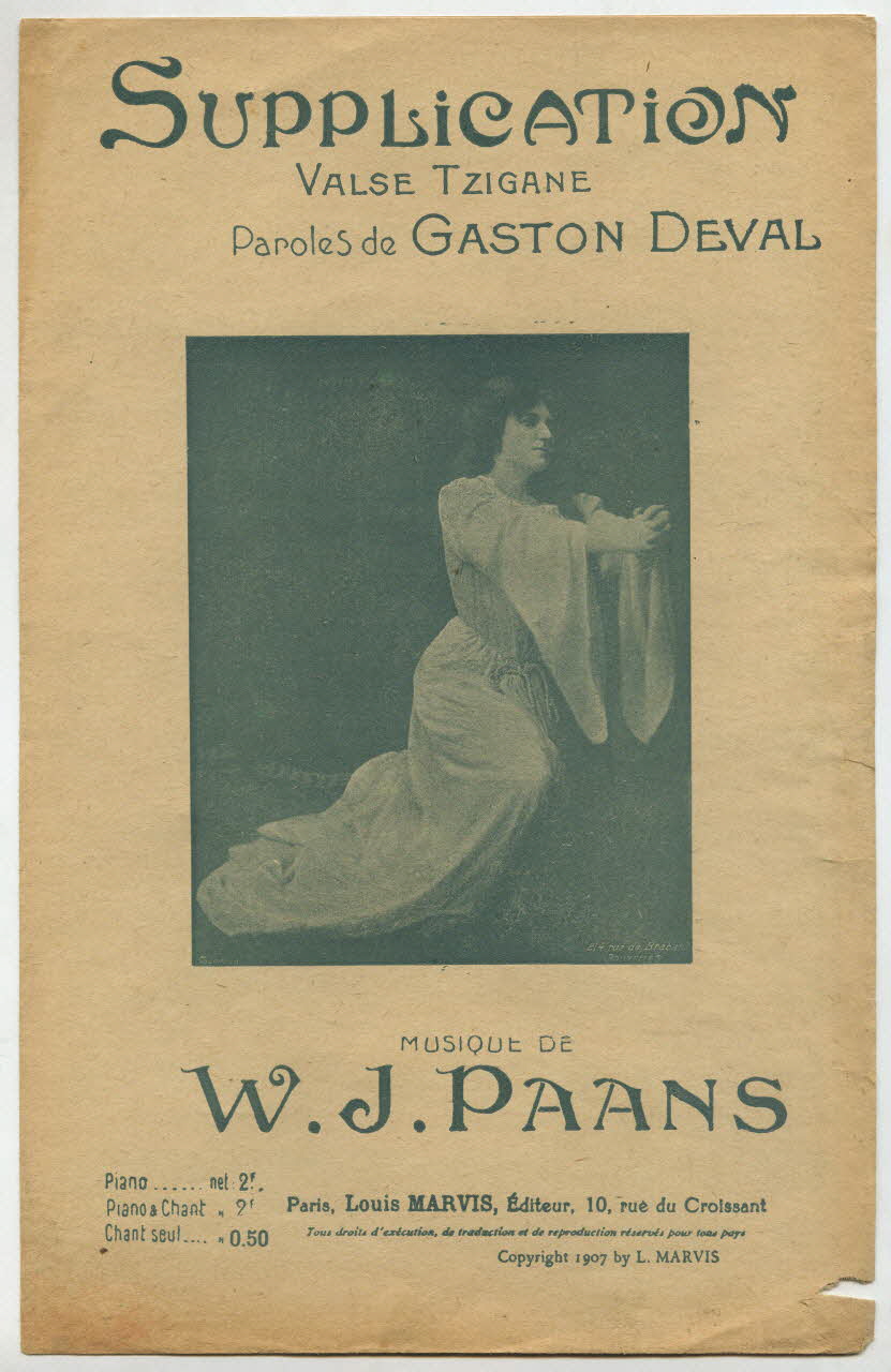 Gaston Deval ; W.J. Paans ; Louis Marvis chanson petit format Île-de-France, France 1907 1965.175.18 Photo