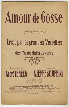 Ciro Urbini ; Antoine Ferré ; André Leneka ; Editions Musicales Buffet; ; Crampon Et Cie; chanson petit format 1925 1965.176.22 Photo