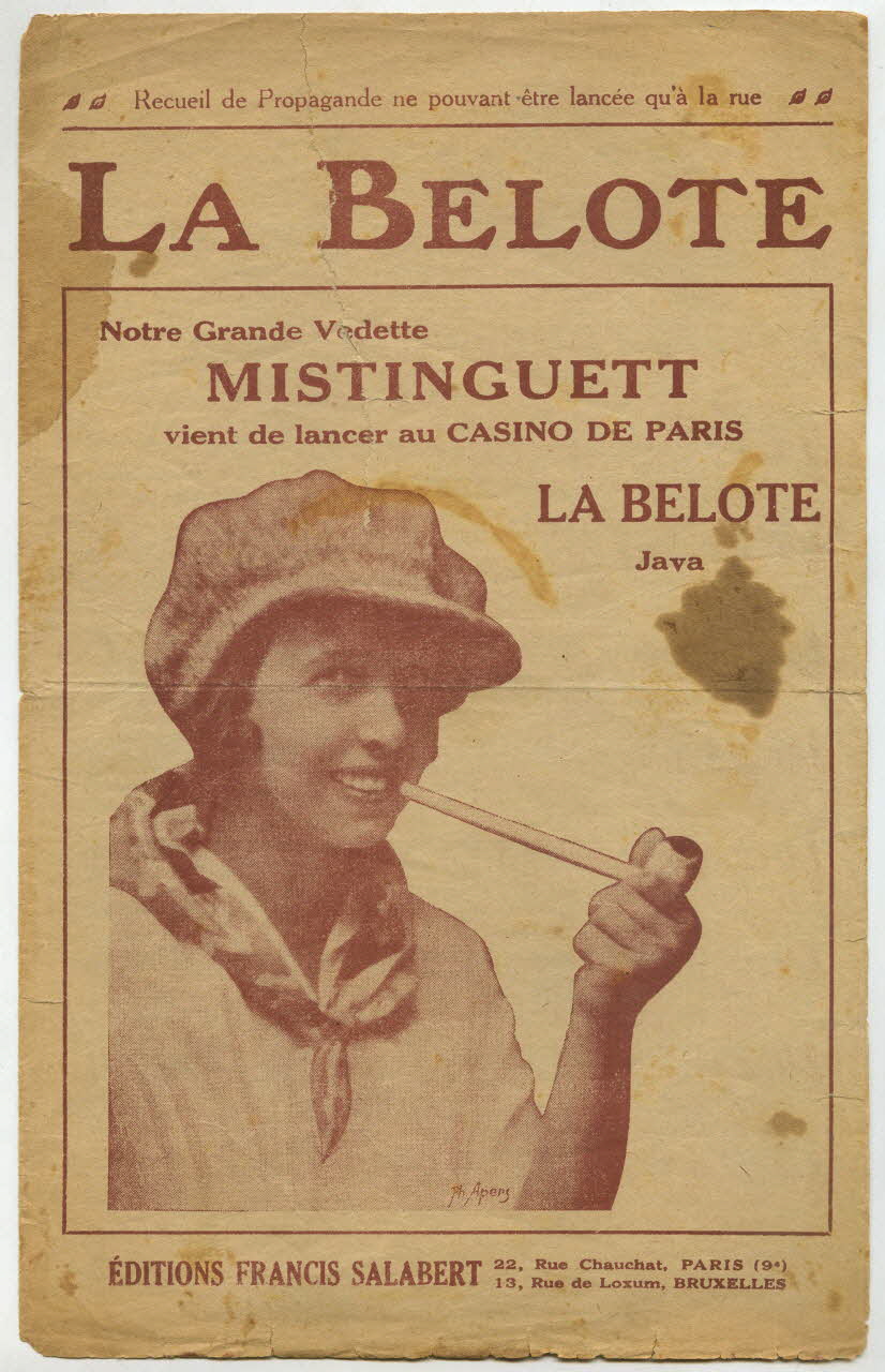Raoul Moretti ; Maurice Yvain ; Albert Willemetz ; Eddy Deyrmon ; Zep ; Charles-Alexis Carpentier ; Mistinguett ; Francis F. Salabert chanson petit format Île-de-France, France 1924 1965.176.48 Photo