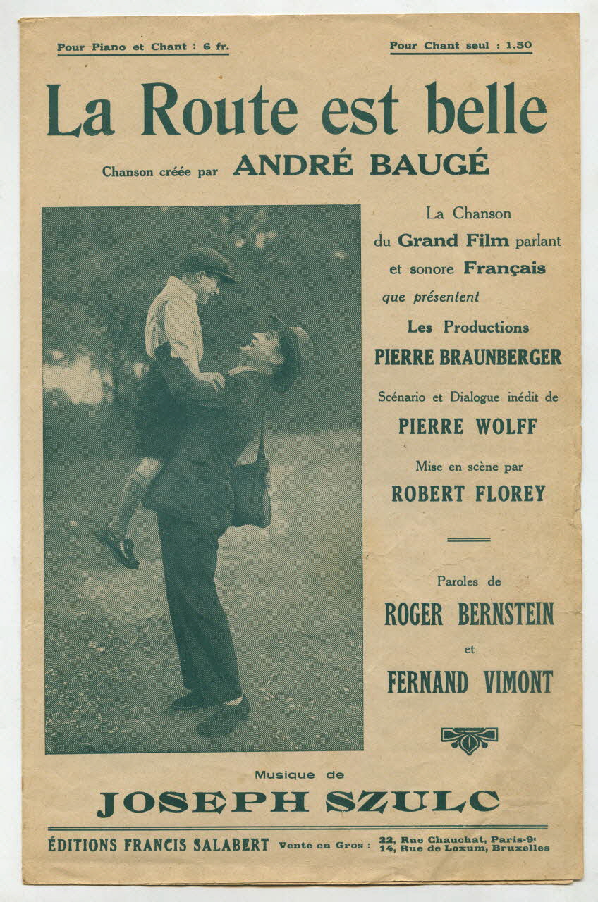 Roger Bernstein ; Joseph Szulc ; Fernand Vimont ; André Baugé ; Francis F. Salabert chanson petit format Paris 9ème 1930 1965.177.44 Photo