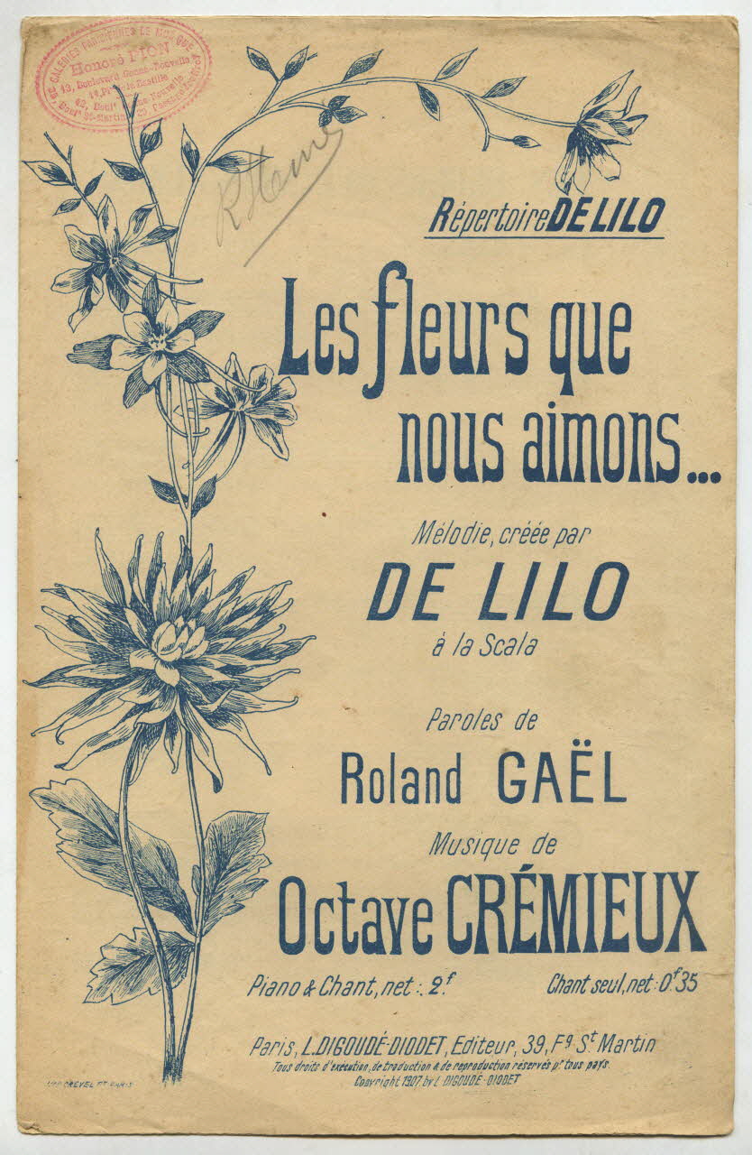 Roland GaëL ; Octave Crémieux ; Digoudé-Diodet; ; De Lilo chanson petit format Île-de-France, France 1907 1965.177.63 Photo