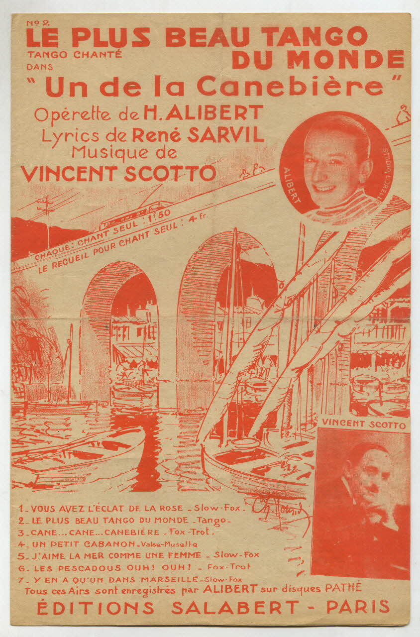 René Sarvil ; Vincent Scotto ; Henri Alibert ; Francis F. Salabert chanson petit format Île-de-France, France 1935 1965.177.8 Photo
