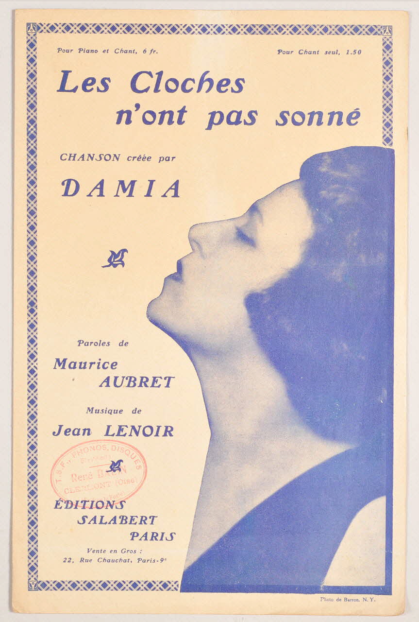 Maurice Aubret ; Jean Lenoir ; Damia ; Salabert chanson petit format 1934 1966.121.12 Photo