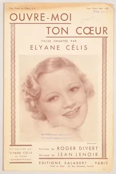 Roger Divert ; Jean Lenoir ; Elyane Célis ; Francis F. Salabert chanson petit format 1934 1966.121.121  Photo