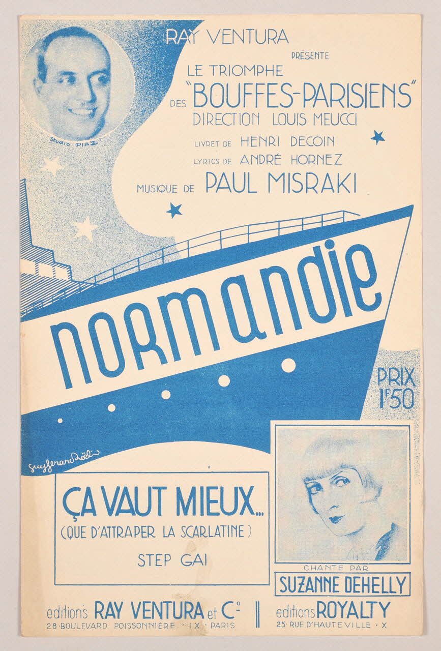 Gionnavi D' Anzi ; Paul Misraki ; Henri Decoin ; André Hornez ; Suzanne Dehelly ; Ray Ventura chanson petit format 1935 1966.121.194 Photo