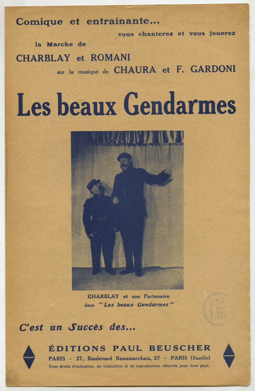 Fredo Gardoni ; Chaura ; B. Charblay ; Jean Romani ; Paul Beuscher chanson petit format 1935 1966.121.202 Photo