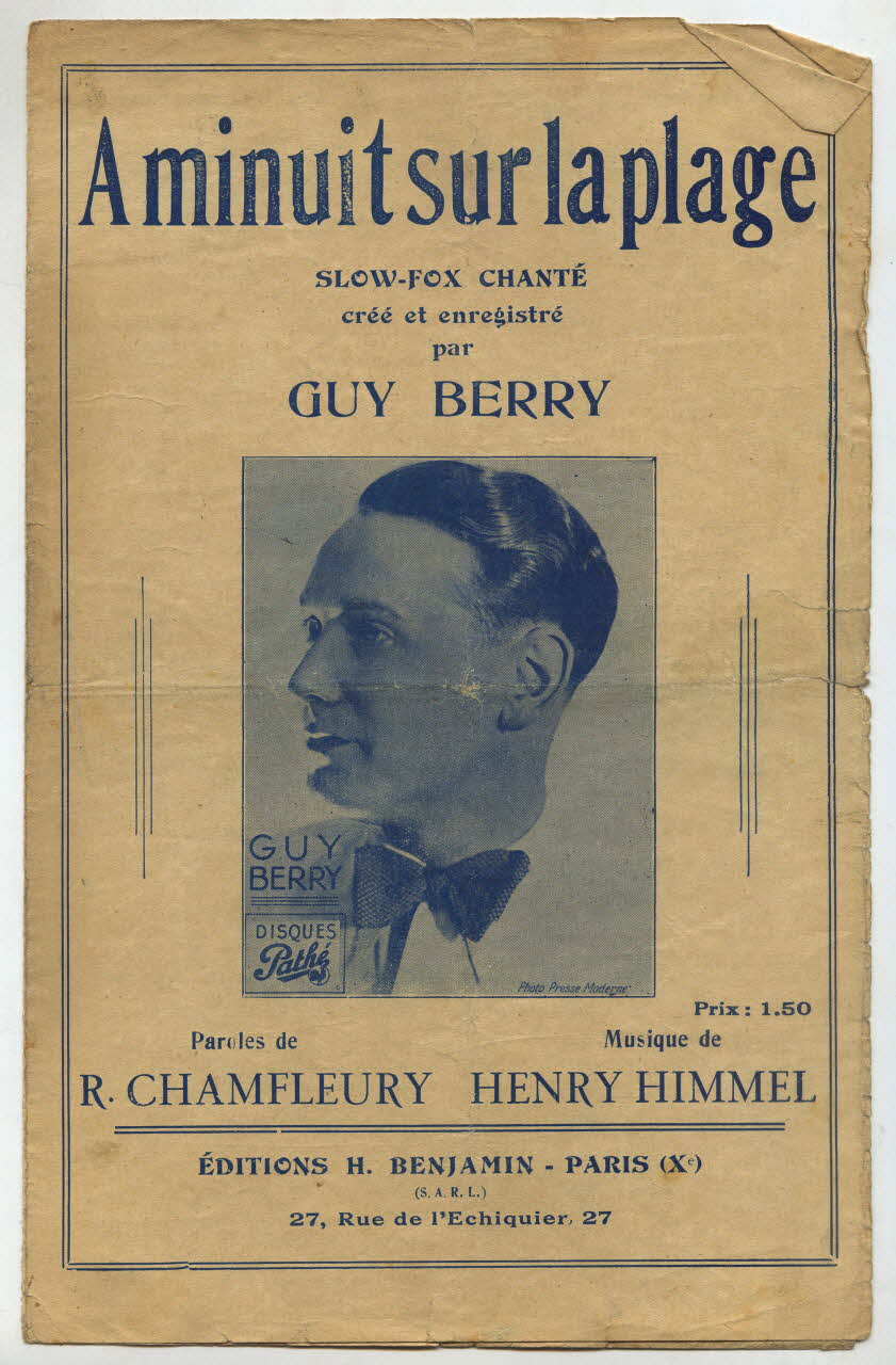 Robert Champfleury ; Henry Himmel ; Guy Berry ; H. Benjamin chanson petit format 1936 1966.121.4 Photo