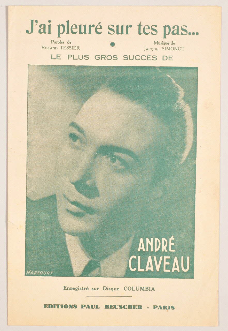 Jacques Simonot ; Roland Tessier ; André Claveau ; Paul Beuscher chanson petit format 1943 1966.122.11 Photo