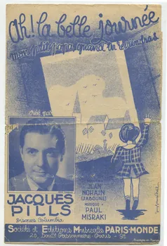 Paul Misraki ; Jean Nohain ; Jacques Pills ; Cavel Et Cie ; Paris-Monde; partition de musique petit format Île-de-France, France 1940 1966.122.24  Photo