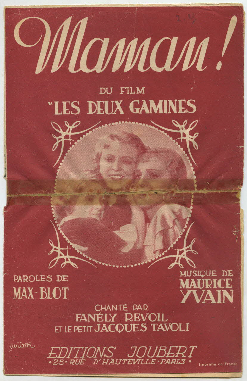 Max Blot ; Maurice Yvain ; Fanély Revoil ; Jacques Tavoli ; Joubert; chanson petit format Île-de-France, France 1936 1966.122.27 Photo