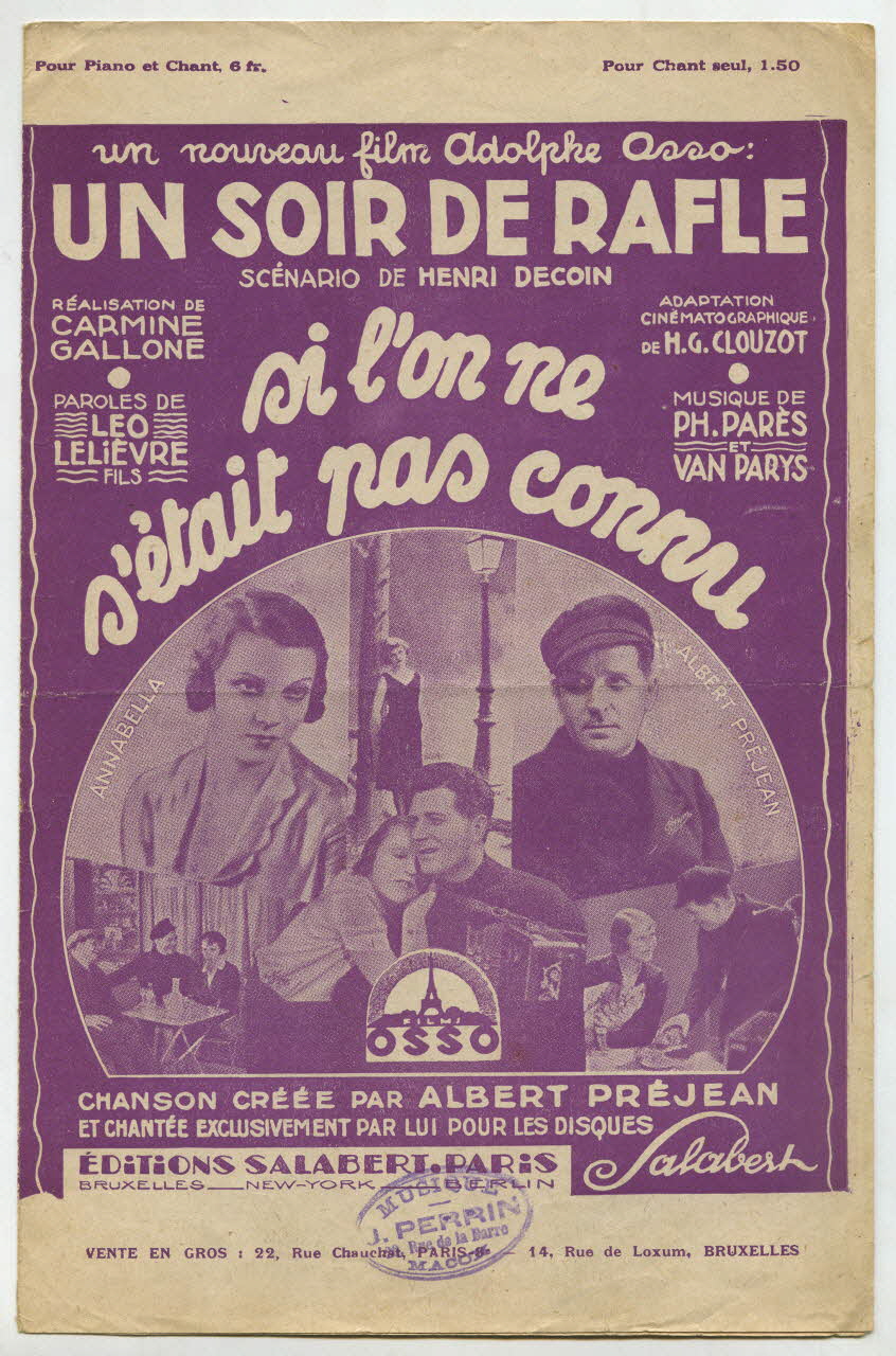 Georges Van Parys ; Philippe Parès ; Léo Fils Lelièvre ; Francis F. Salabert chanson petit format Île-de-France, France 1931 1966.122.28 Photo