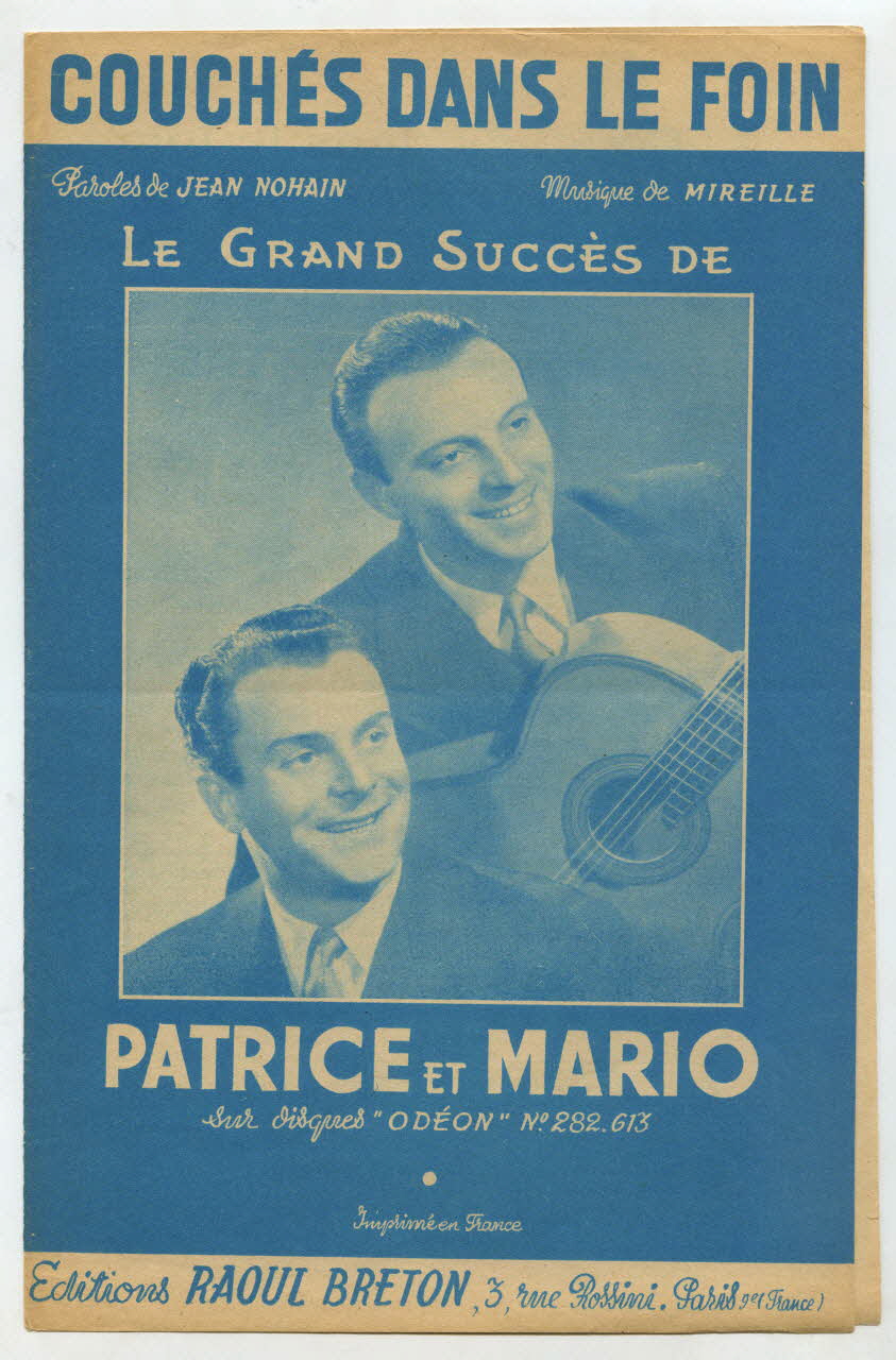 Mireille ; Jean Nohain ; Patrice ; Mario ; Raoul Breton ; Dillard Et Cie chanson petit format Île-de-France, France 1932 1966.124.2 Photo