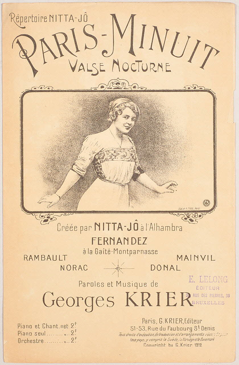 Georges Krier ; Nitta Jô ; Fernandez ; Rambault ; Mainvil ; Norac ; Donal chanson petit format Île-de-France, France 1912 1966.125.59 Photo