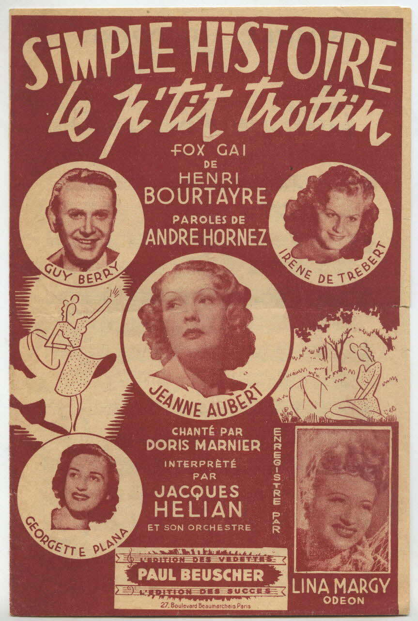 André Hornez ; Henri Bourtayre ; Doris Marinier ; Jacques Hélian ; Paul Beuscher chanson petit format Île-de-France, France 1946 1966.131.138 Photo