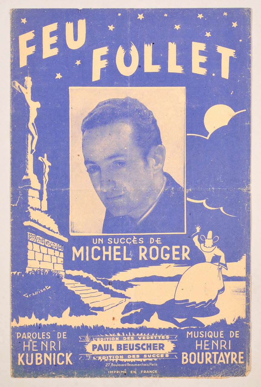 Henri Kubnick ; Henri Bourtayre ; Michel Roger ; Paul Beuscher chanson petit format Île-de-France, France 1945 1966.131.16 Photo