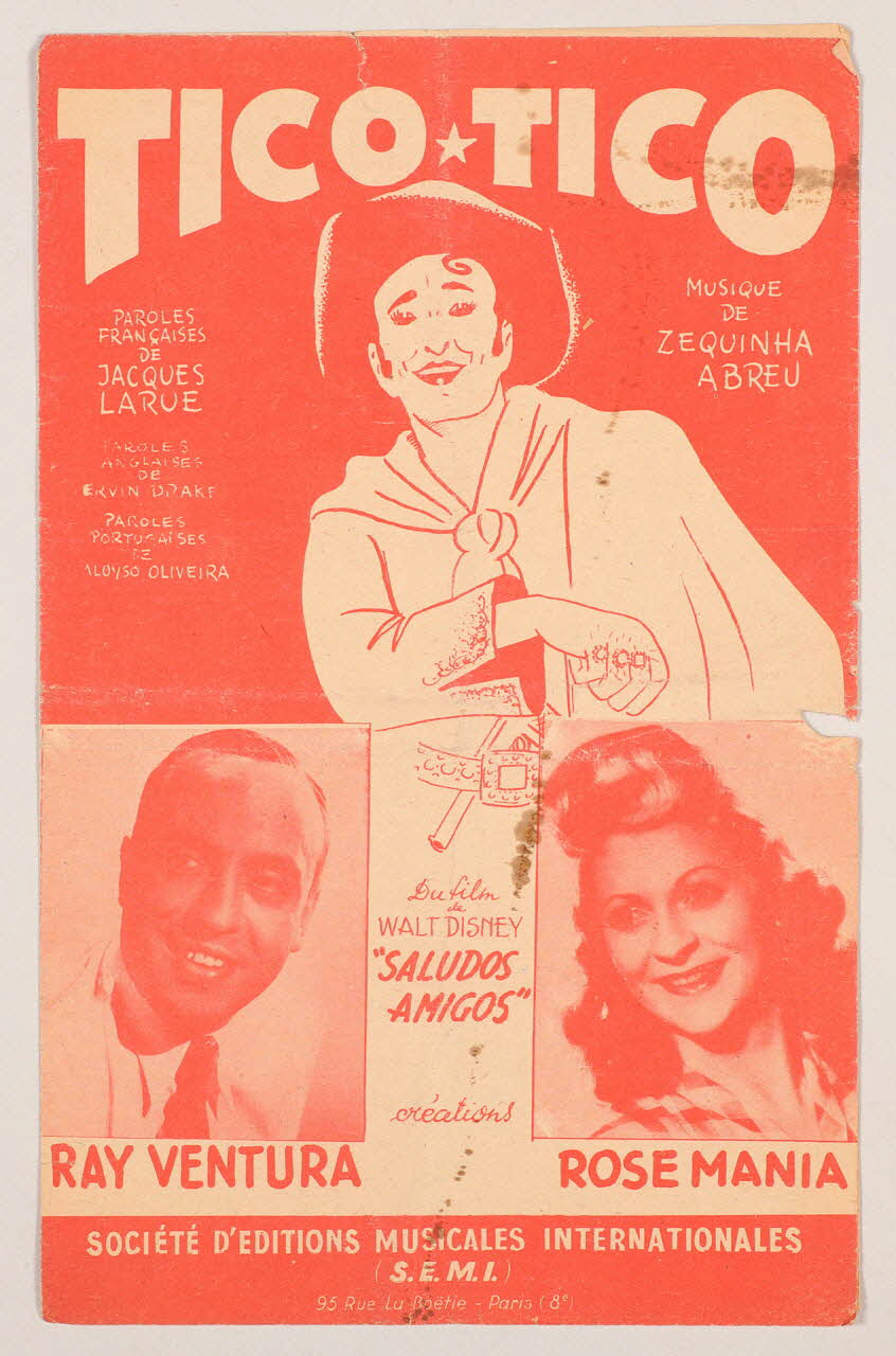 Jacques Larue ; Zequinha de Abreu ; Ray Ventura ; Rose Mania ; S.E.M.I; chanson petit format Île-de-France, France 1945 1966.131.30 Photo