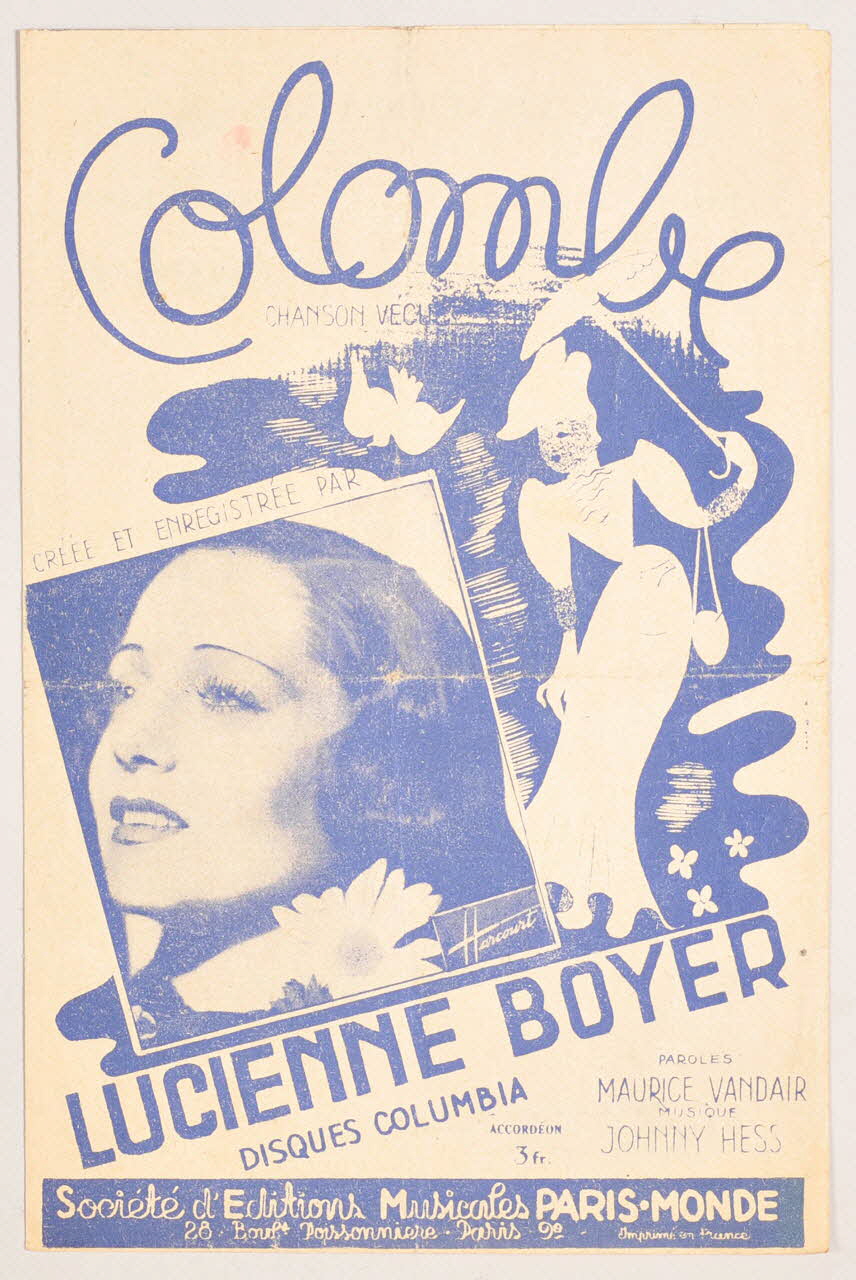 Maurice Vandair ; Johnny Hess ; Lucienne Boyer ; Paris-Monde; chanson petit format Île-de-France, France 1942 1966.131.39 Photo