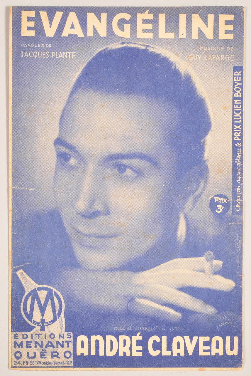 Jacques Plante ; Guy Lafargue ; André Claveau ; Menant-Quéro; chanson petit format Île-de-France, France 1943 1966.131.46 Photo