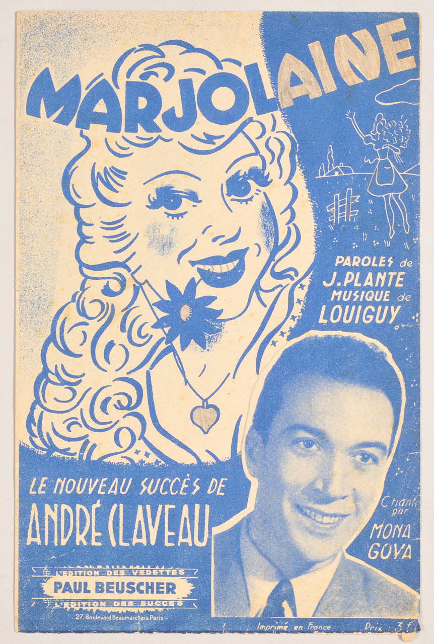 Jacques Plante ; Louiguy ; André Claveau ; Paul Beuscher chanson petit format Île-de-France, France 1943 1966.131.48 Photo