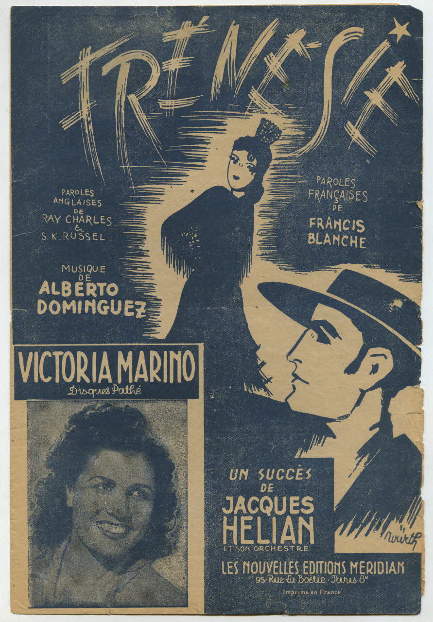 Ray Charles ; Alberto Dominguez ; Sidney Keith Russel ; Francis Blanche ; Victoria Marino ; Jacques Hélian ; Méridian, Les Nouvelles éditions; chanson petit format Île-de-France, France 1945 1966.131.6 Photo
