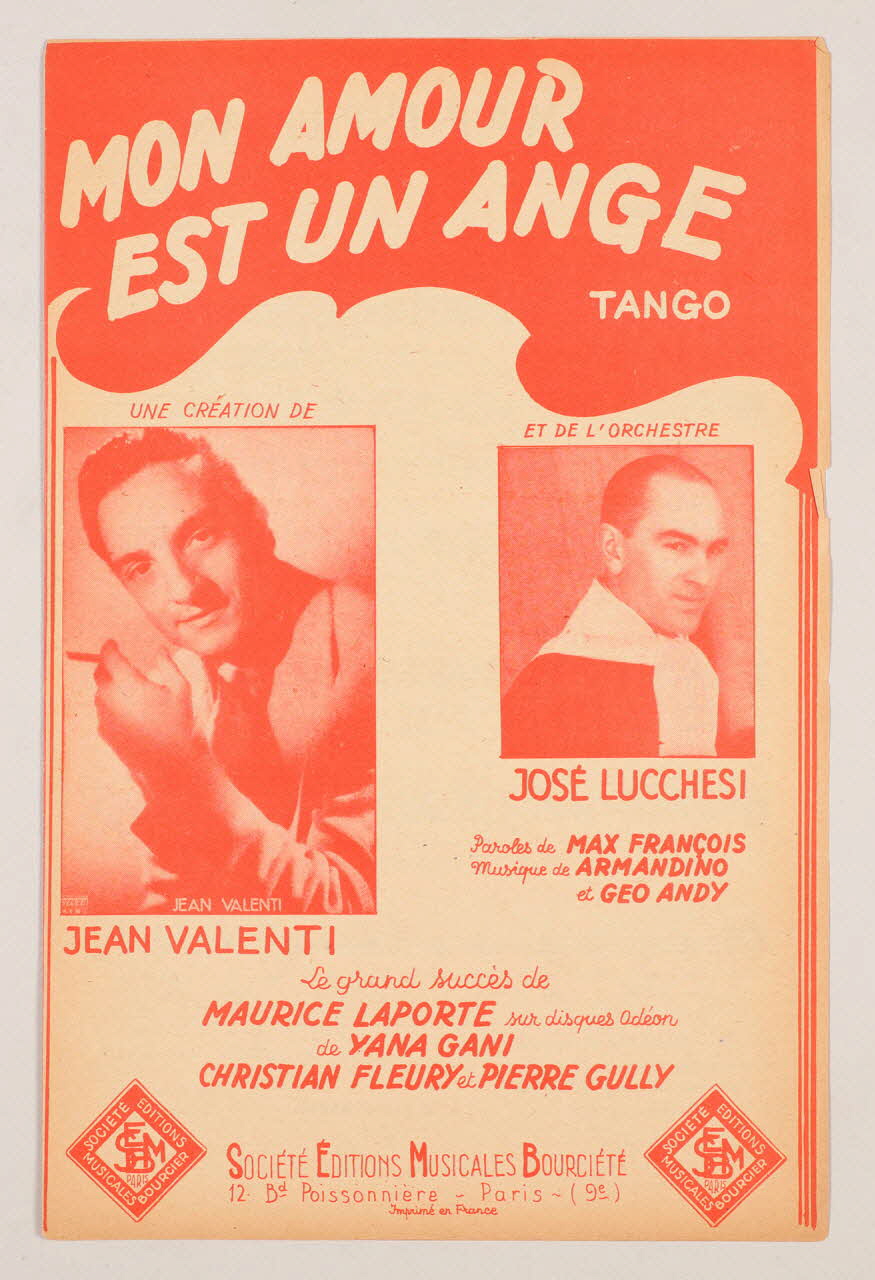 Géo Andy ; Armandino ; Max François ; Jean Valenti ; José Lucchesi ; Bourciété; chanson petit format Île-de-France, France 1946 1966.132.15 Photo