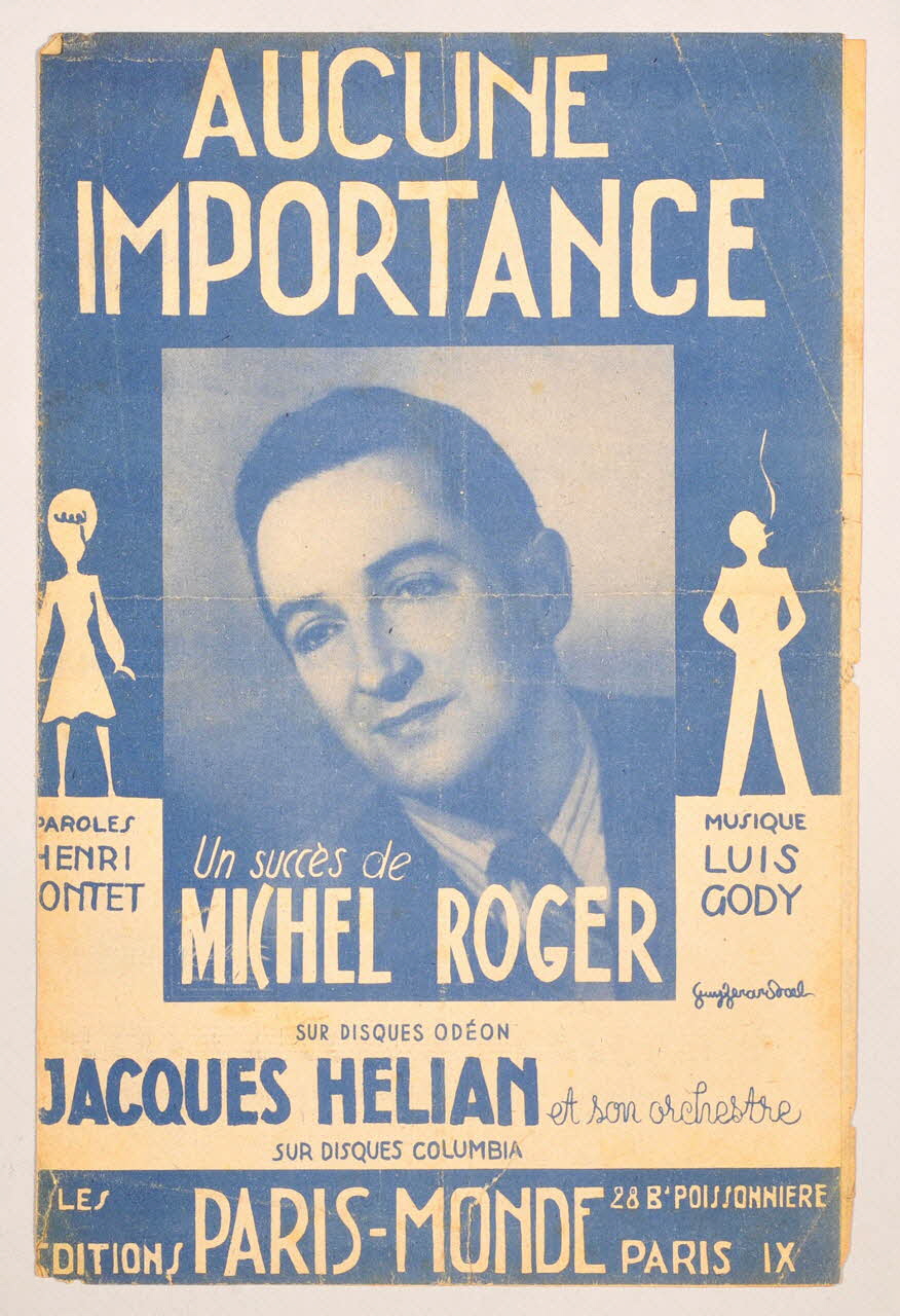 Henri Coutet ; Luis Gody ; Michel Roger ; Paris-Monde; chanson petit format 1943 1966.133.1 Photo