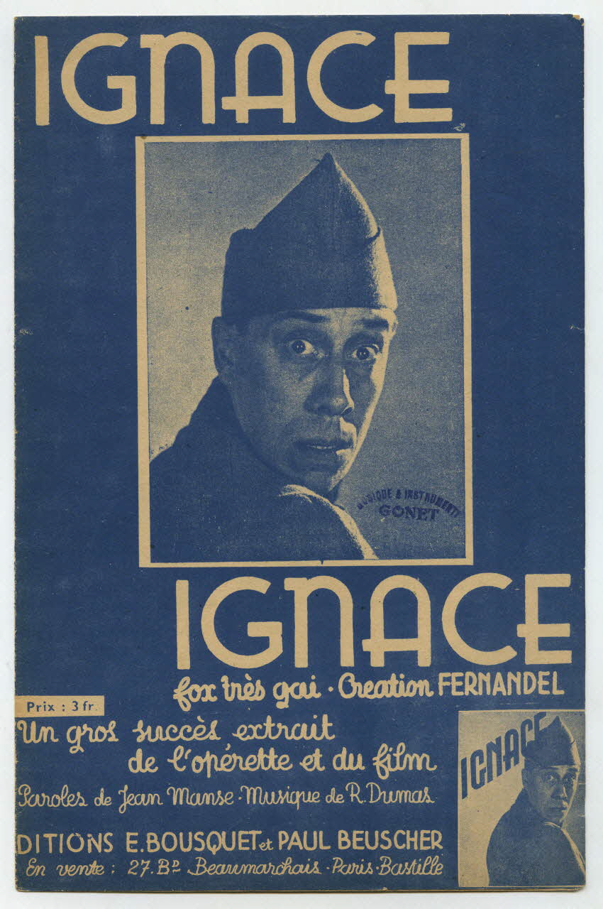 Jean Manse ; Roger Dumas ; Fernandel ; E. Bousquet ; Paul Beuscher chanson petit format Île-de-France, France 1937 1966.138.7 Photo