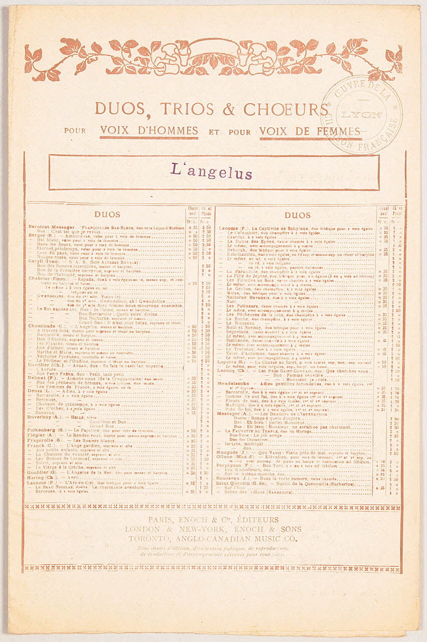 chanson petit format 1966.143.19 Photo