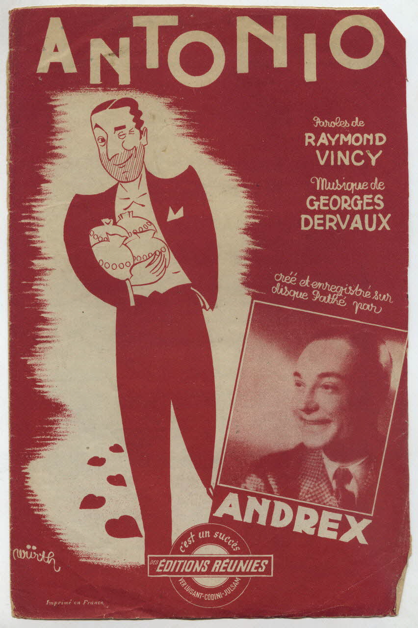 Raymond Vincy ; Georges Dervaux ; Andrex ; Editions Réunies; chanson petit format Paris 8ème 1944 1966.144.29 Photo
