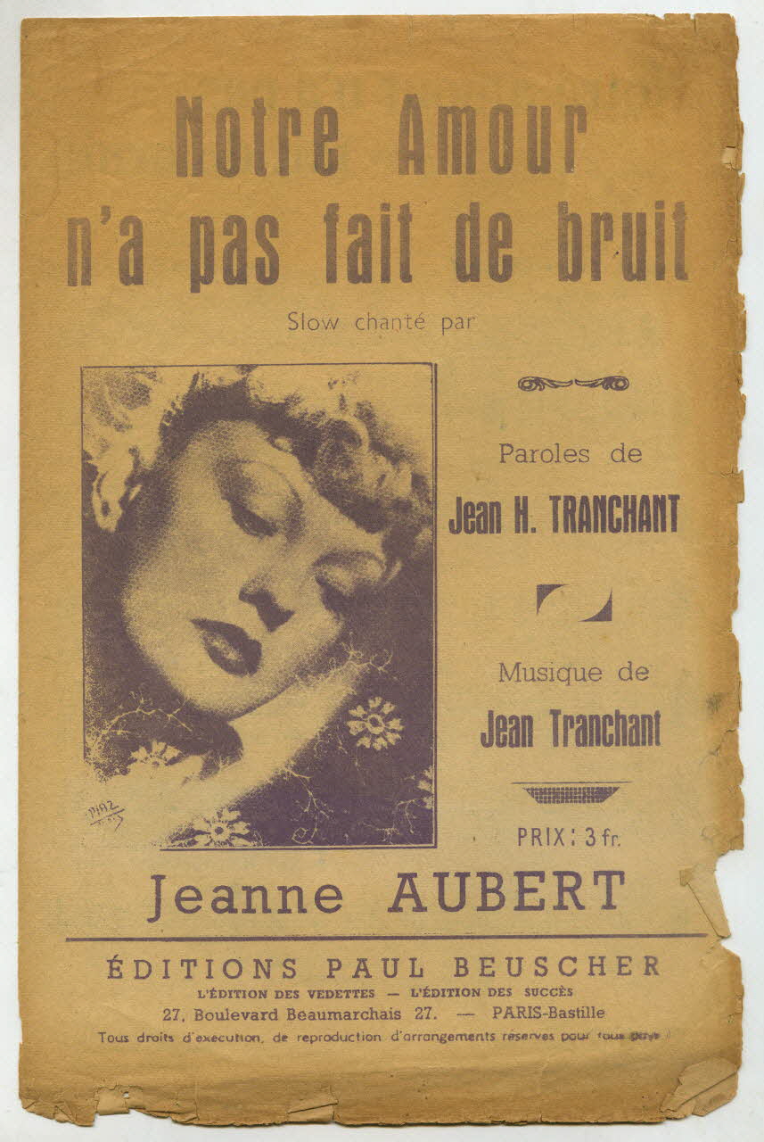 J.-H Tranchant ; Jean Tranchant ; Jeanne Aubert ; Paul Beuscher chanson petit format Île-de-France, France 1943 1966.144.41 Photo