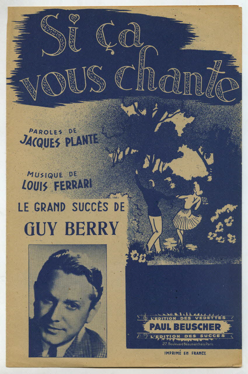 Jacques Plante ; Louis Ferrari ; Guy Berry ; Paul Beuscher chanson petit format Île-de-France, France 1945 1966.144.82 Photo